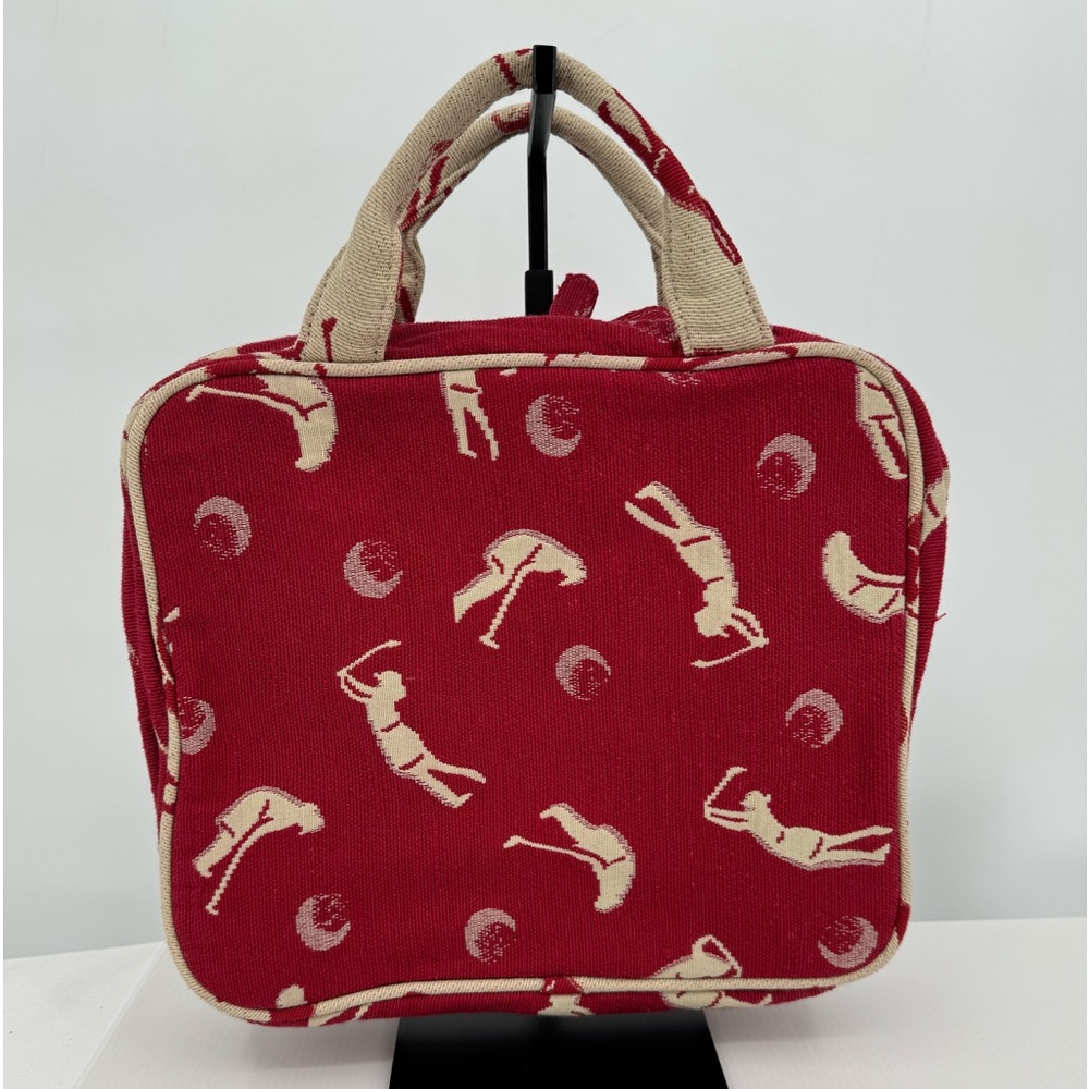 REA Creations Canvas Red Allover Golf Graphics Travel Essentials Case Vintage‎